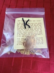 Lot 2 Vtg New Zealand Kauri Gum Amber Necklaces Earrings Gold Tone 18”