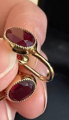 Vintage 1/20th 12K Gold Filled Earrings Screw Clasp Bezel Set Garnets Elegant!