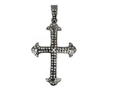 Sterling Silver Religious Victorian Cross Diamond Pendant For Unisex Adult Gift