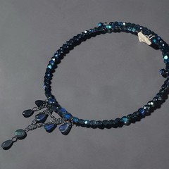 VTG Miriam Haskell Necklace Choker Orig Tags Iridescent Glass Couture Vrba Era