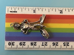 Vintage Sterling Silver Fish Monger Seller Fisherman Basket Bracelet Charm 7