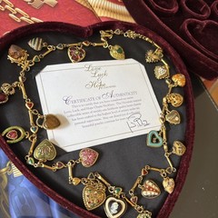 Joan Rivers Love Luck & Hope Heart 21 Charm Necklace – Complete Set Valentines