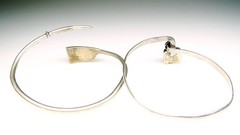 2 Sterling Bracelets One is a Wrap Style Other w/Greenish Stone