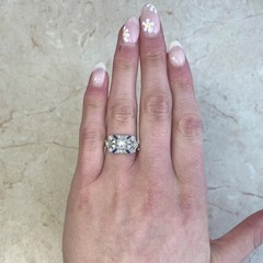 2.25Ct Vintage Art Deco style Lab Created Diamond Wedding 14K White Gold FN Ring