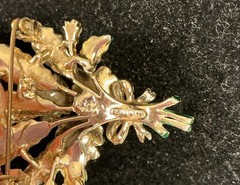 VINTAGE SINGED EXQUISITE ENAMEL PRIMROSE FLOWER BROOCH/PIN BIRTHDAY MONTH SERIES