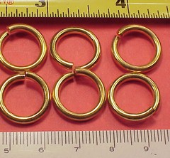 Vintage Gold Plated Brass 16mm 5/8inch Jump Rings Chains 12 Pieces Crafts