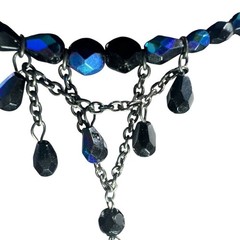 VTG Miriam Haskell Necklace Choker Orig Tags Iridescent Glass Couture Vrba Era