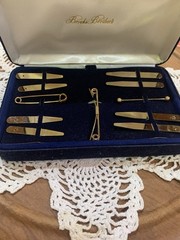 Vintage Jewelry. Earrings, Hat Pins, Cuff Links, Tie Clips, And Bracelets