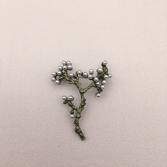 Vintage Green Color Plant Pearls Brooch Pin Flower Brooch For Women Jewelry Gift