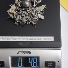 VTG Charm Bracelet 50+ Charms Sterling + Mixed Metals Movable Parts Estate Sale