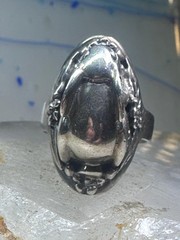 Rabbit Ring Bunny Band Floral Field size 9 sterling silver women girls