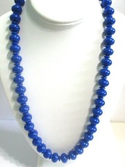 MEDIUM BLUE VINTAGE BEADED NECKLACE OVALS