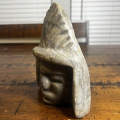 Gorgeous 2 Tone Grey Stone Heavy Warrior Spiritual Statue
