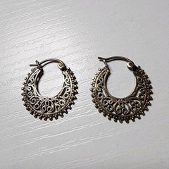Vintage Moon Earrings Metal Dangle Crescent