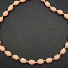 Vintage Pink and Gold Beaded Necklace