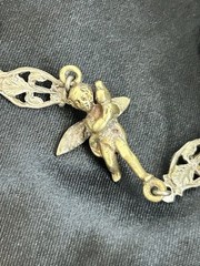 Antique Unsigned Peruzzi? 800 Silver Roman Renaissance Revival 33″ Necklace Muff