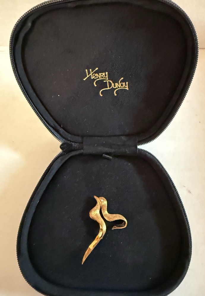 Henry Dunay 18K Gold Brooch Pin Amazing Rare Piece Beatuiful US Seller A+++