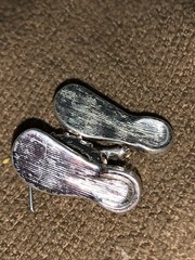 Vintage Aloha Charm Sandal Set Pair Black Enamel Stones