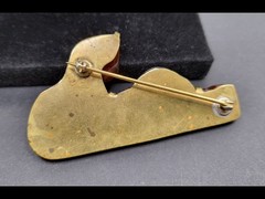 Antique Victorian Baltic Amber Brooch With Sun Spangles Freeform Brass
