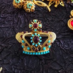 Vintage Antique Style Design Gem Brooch Men Women Party Dress Accessories