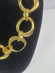 Vintage Robert Rose Gold Tone Chunky Link Statement Necklace 1980s