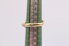 Napier Basic Bamboo Bypass Wrap Style Ring Sz 5.5 Textured Brutalist Vintage 70s