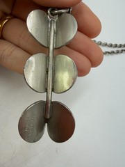 Vintage Necklace Modernist Dansk Denmark Unisex Brushed Silvertone 20 inches