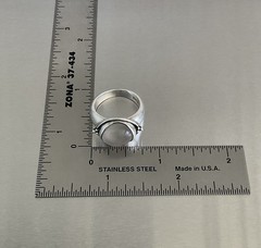 Vintage BASK Gray Moonstone Solitaire Ring Heavy 8 Grams Solid 925 Silver Size 7