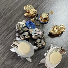 Rhinestone Earring Jewelry Lot – Vtg Rhinestone Earring Lot – Czechoslovakia
