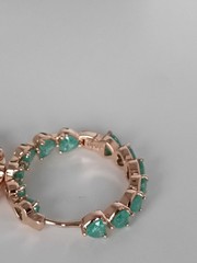 Vintage 1990-s 14 Ct Rolled Gold Frosted Emerald Earrings-Hallmarked 585 RG
