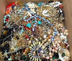 Tangled Unsearched Huge Jewelry Lot VTG Vintage & Mod Junk & Good Mix Resell Fun