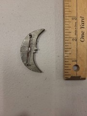 Vintage Silver Tone Rhinestone Crescent Moon Face Pin Brooch Man In The Moon 2″