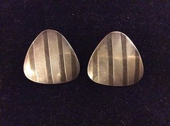 VINTAGE STERLING SILVER TEXTURE STUD EARRINGS