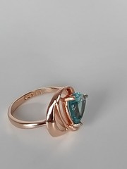 Vintage 1990-s 14 Ct Rolled Gold Blue Topaz Ring Size UK N US 6 3/4- Hallmarked
