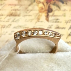 Size 7.25 – 14K 585 Rose Gold Gemstone Ring – Vintage East European #1806