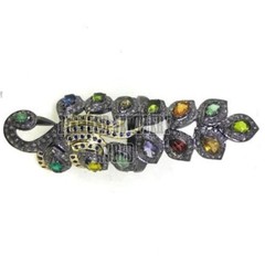 Stunning 2.65ctw Rose Cut Diamond Gemstone Silver Victorian Peacock Ring Jewelry