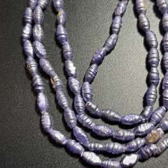 Lavender Color Rice Pearl Necklace Single Strand 34in