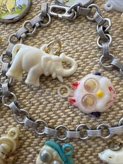 Vintage Charm Bracelet With Celluloid And Other Charms