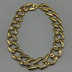 Vintage Napier Gold Tone Chain Link Statement Necklace Choker 16”