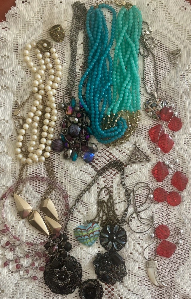 Costume Jewelry LOT Of 12 Estate Hoard All Wearable Vintage