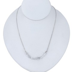 Deb Guyot Sterling Silver 925 Herkimer Quartz Crystal Bar Necklace | 16″-18″
