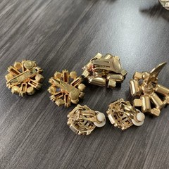 Rhinestone Earring Jewelry Lot – Vtg Rhinestone Earring Lot – Czechoslovakia