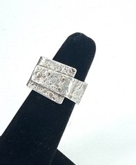 Vintage Modernist Sterling Silver Artisan Square Ring
