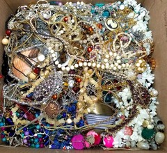 Tangled Unsearched Huge Jewelry Lot VTG Vintage & Mod Junk & Good Mix Resell Fun