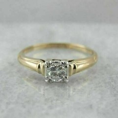 1Ct Round Cut Lab Created Diamond Women’s Proposal Ring 14K Yellow Gold Finish