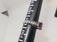 Nice Vintage Sterling Silver and Amethyst Ring Size 6