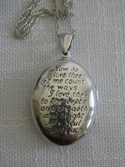 Vintage London 925 Sterling Silver Locket Pendant How Do I Love Thee? UK Sonnet