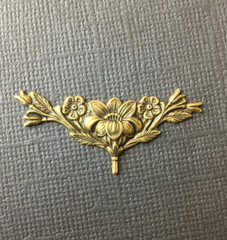 30803 2 Pc Brass Oxidized Victorian Floral Flourish Jewelry Finding