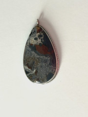 Vintage Crazy Lace Agate Pendant Natural Stone Sterling Silver Cabochon