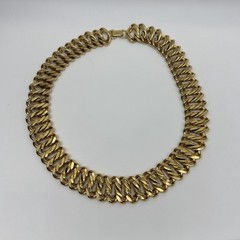 Vintage Napier Gold Tone Chain Necklace Chunky 3/4″ Wide Statement 1980s 18″